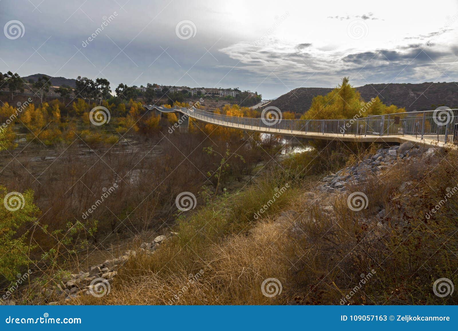 lake hodges pedestrian bridge in escondido san diego county north inland